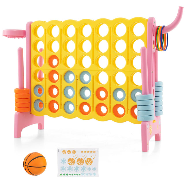 Costzon Giant 4-in-A-Row, Jumbo 4-to-Score Giant Game, Indoor Outdoor Family Connect Game for Kids & Adults