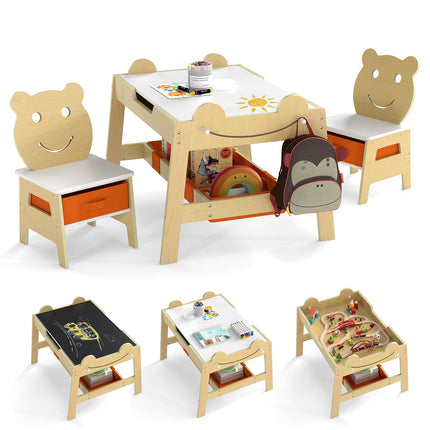 Costzon Kids Table and Chairs Multifunctional Art Desk Set (27.5” x 24” x 20”)