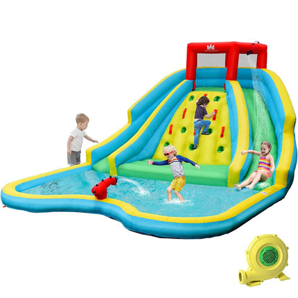 BOUNTECH Inflatable Water Slide, 15x12FT Mega Waterslide Park for Backyard Outdoor with Dual Long Slides