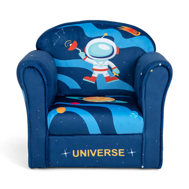 Costzon Kids Sofa, Children Armrest Chair with Pattern, Toddler Furniture with Sturdy Wood Construction for Boys & Girls