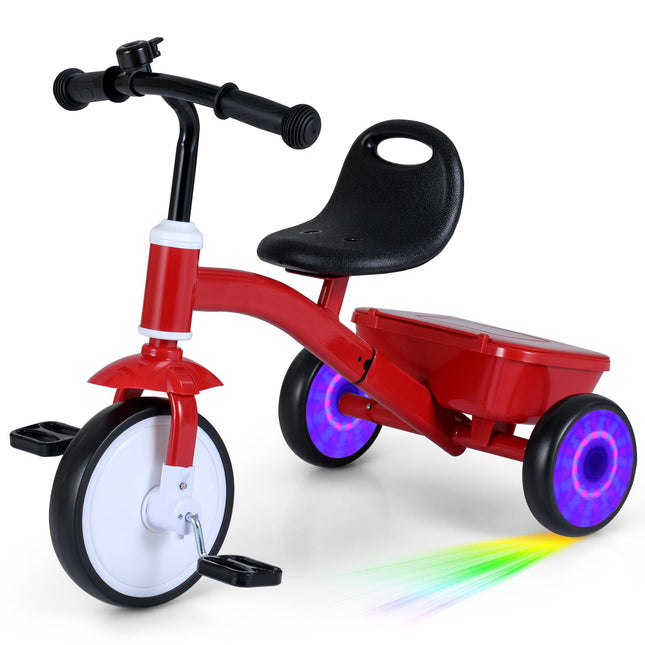 BABY JOY Toddler Tricycle Baby Bike with Glowing Wheels