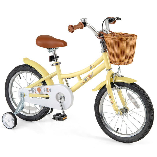 BABY JOY Kids Bike, 16 Inch Retro Child Bike for 3-8 Years Old, Boys Girls Kids Bicycle