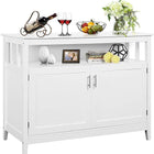 Free Standing Storage Chest with 2 Level Cabinets and Open Shelf - Costzon