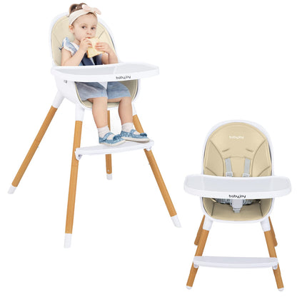 BABY JOY Convertible Baby High Chair, 3 in 1 Highchair, 5-Point Harness for Babies Infants Toddlers