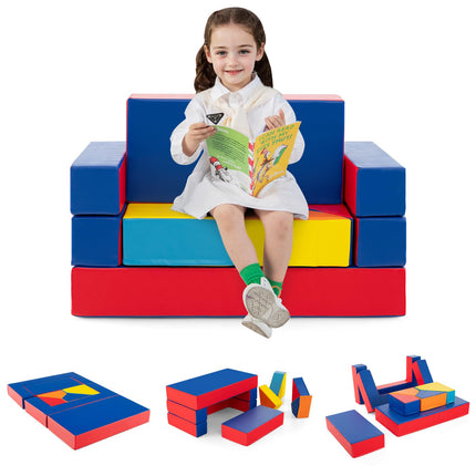 Costzon Kids Play Couch 4 in 1 Multifunctional Foam Climbing Blocks
