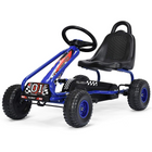 4 Wheel Pedal Powered Ride On Toys, Outdoor Racer Pedal Car with Adjustable Seat - Costzon