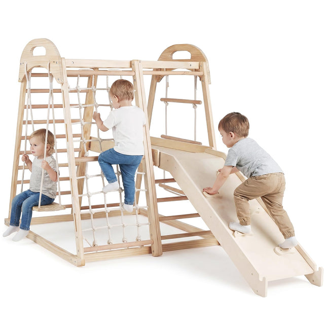Costzon Indoor Playground 8-in-1 Kids Montessori Jungle Gym