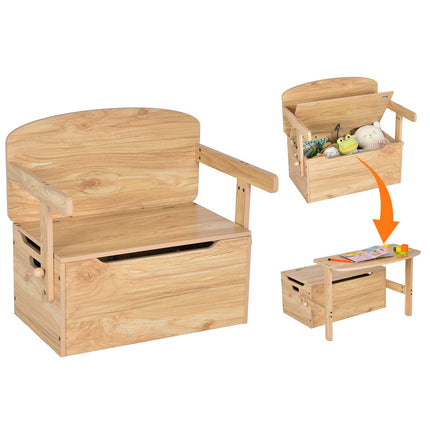 Convertible Toy Storage Bench with Built-in Handle for Kindergarten  -  Costzon
