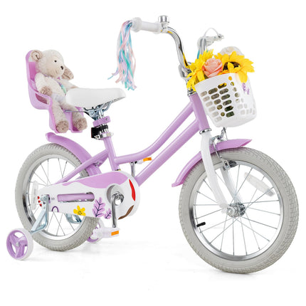 BABY JOY Kids Bike, 12 14 16 18 Inch Children Bicycle, 95% Pre-Assembled Girls Bike
