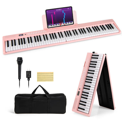 Costzon 88-Key Folding Piano Keyboard, Full-Size Semi-Weighted Electric Piano Digital Piano