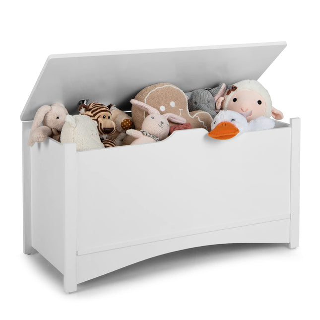 Costzon Wooden Toy Box, 36" Kids Large Storage Trunk Bench Organizer with Safety Hinges