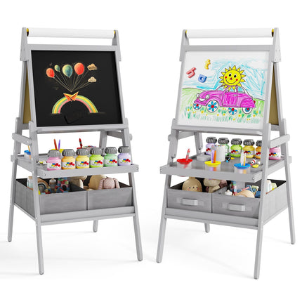 Costzon 3 in 1 Double-Sided Standing Easel with Magnetic Whiteboard
