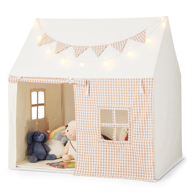 Costzon Kids Tent, Large Playhouse for Indoor Outdoor Play w/Padded Mat, 2 Breathable Windows & 2 Storage Pockets