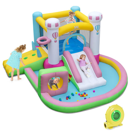 BOUNTECH Inflatable Bounce House, Bouncy House with Slide for Kids 3-6 Indoor Outdoor with Obstacle