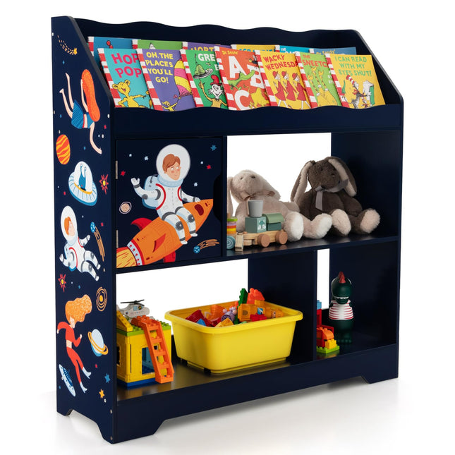 Costzon Kids Bookshelf and Toy Storage Organizer, Multifunctional Children’s Bookcase with 3 Tier Montessori Shelf