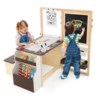 Costzon Easel for Kids, Wooden Art Center with Double-Sided Blackboard & Whiteboard