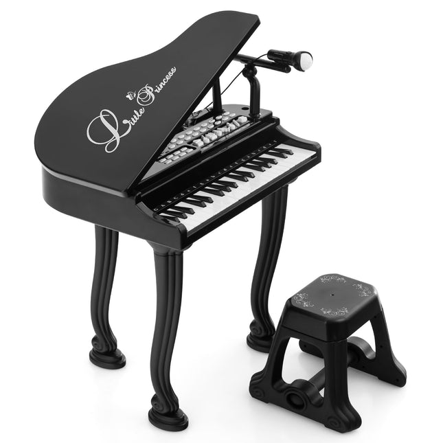 Costzon Kids Piano, 37 Key Mini Grand Piano Toy Keyboard, Portable Electronic Piano Educational Musical Instrument Toy