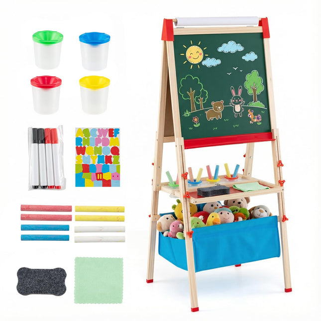 Costzon Kids Easel Adjustable Foldable Double-Sided Easel