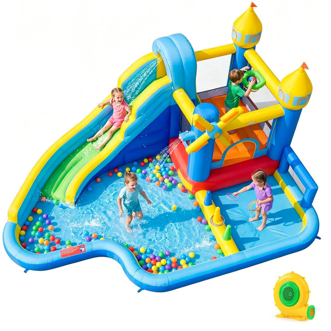 BOUNTECH Inflatable Water Slide Bounce House | Kids Water Park Jump Bouncy Castle with 780w Air Blower