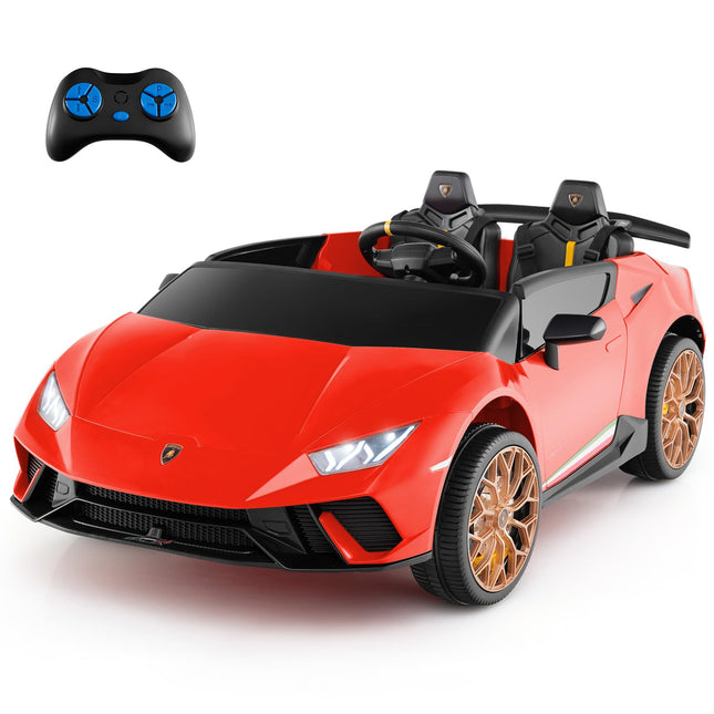 Costzon Licensed Lamborghini Ride on Car 24V 4WD 2-Seater Battery Powered Kids’ Electric Vehicles w/Remote Control