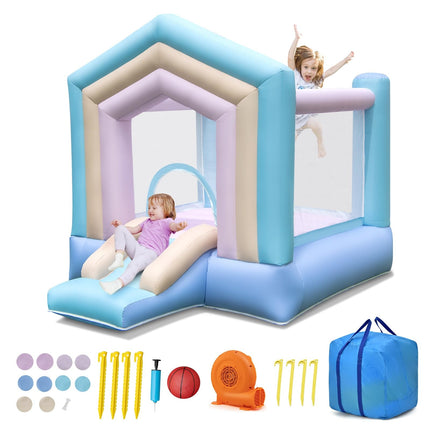 Costzon Inflatable Bounce House, Dream Cotton Bouncy House for Kids 5-12 Indoor Outdoor Family with Large Jumping Area