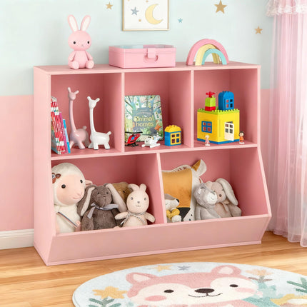 Costzon Toy Organizers and Storage with Bookshelf for Kids Room