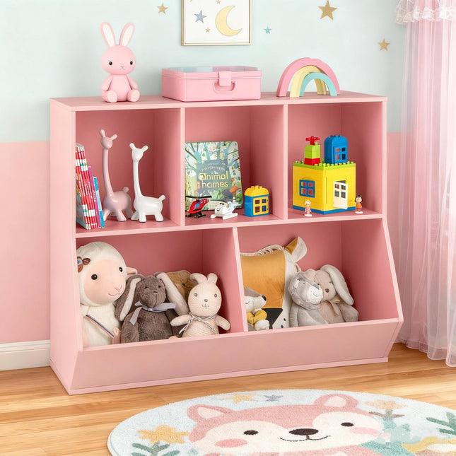 Costzon Toy Organizers and Storage with Bookshelf for Kids Room