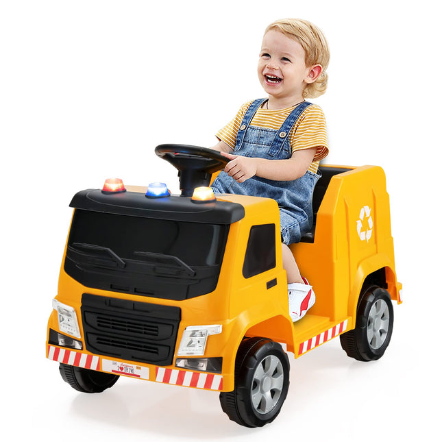 Costzon Ride on Car, 12V Battery Powered Recycling Garbage Truck w/Remote Control