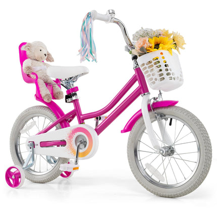 BABY JOY Kids Bike, 12 14 16 18 Inch Children Bicycle, 95% Pre-Assembled Girls Bike