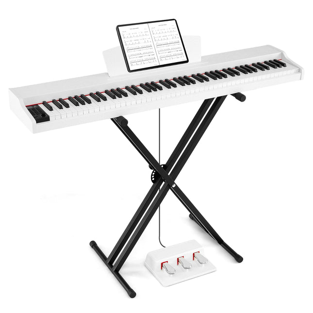 Costzon Piano Keyboard 88 Keys Portable Full Size Semi-Weighted Electric Digital Piano with Stand