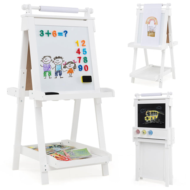 Costzon Easel for Kids 3 In 1 Foldable Art Easel with Magnetic White Board