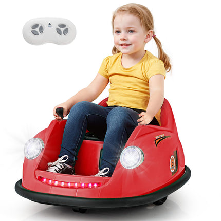 Costzon Bumper Car for Toddler, 12V Electric Kids Ride on Bumper Car with Remote Control, Battery Powered Baby Bumping Toy Gift
