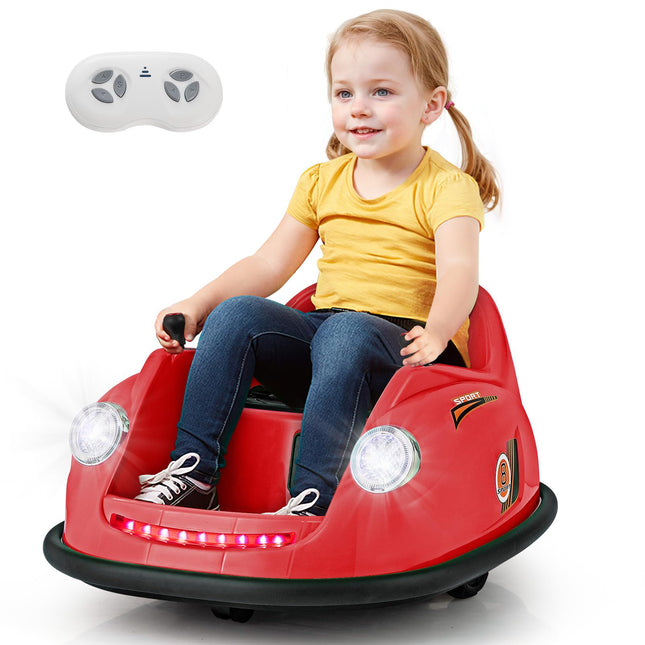 Costzon Bumper Car for Toddler, 12V Electric Kids Ride on Bumper Car with Remote Control, Battery Powered Baby Bumping Toy Gift