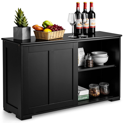Costzon Sideboard Buffet Cabinet, Wooden Kitchen Storage Cabinet, Accent Coffee Bar Cabinet Console Table