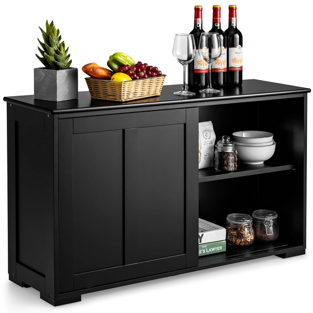 Costzon Sideboard Buffet Cabinet, Wooden Kitchen Storage Cabinet, Accent Coffee Bar Cabinet Console Table