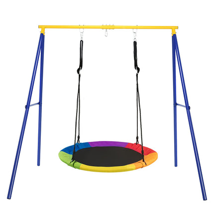 Costzon 550lbs Metal Swing Sets for Backyard, Heavy Duty Full Steel Swing Frame A-Frame Swing Stand