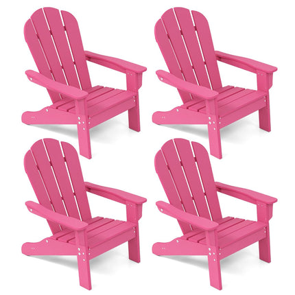 Costzon Kids Adirondack Chair Set of 1/2/4, All-Weather HDPE Patio Chair with Armrests