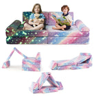 Costzon 8 Pcs Modular Glow in The Dark Toddler Sectional Sofa with Handles