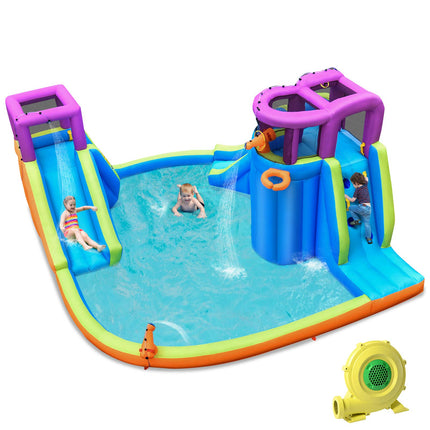BOUNTECH Inflatable Water Park, Giant Waterslide for Kids Outdoor Fun