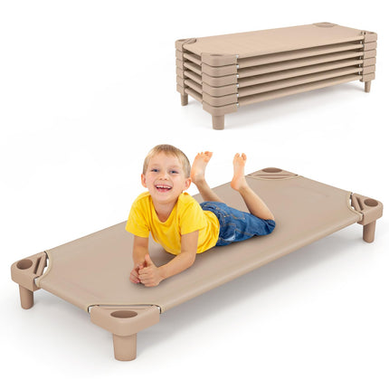 Costzon Daycare Cots for Kids, Pack of 6, 51” L x 22.5” W Stackable Nap Cots with Easy Lift Corners