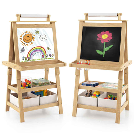 Costzon Kids Art Easel, 3 in 1 Double-Sided Storage Easel, Standing Easel for Kids