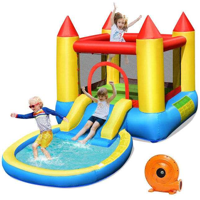 Costzon Inflatable Castle Jumping Bouncer with Water Slide