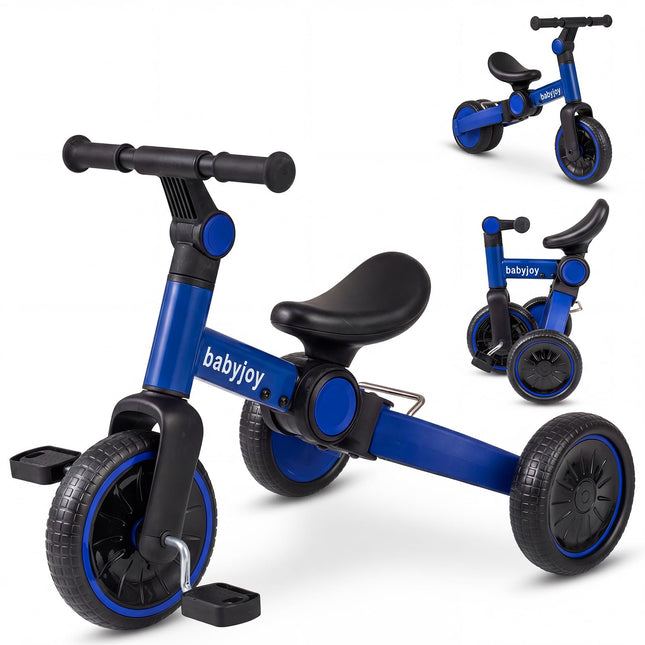 Costzon 5-in-1 Toddler Foldable Balance Bike Removable Pedals Adjustable Handlebar and Rear Wheels