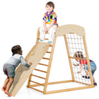 Costzon 6-in-1 Indoor Jungle Gym, Montessori Climbing Toys for Toddlers with Double-Sided Ramp