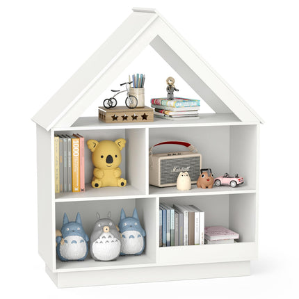 Costzon Kids Dollhouse Bookshelf, 3-Tier Wooden Open Bookcase for Toys and Books
