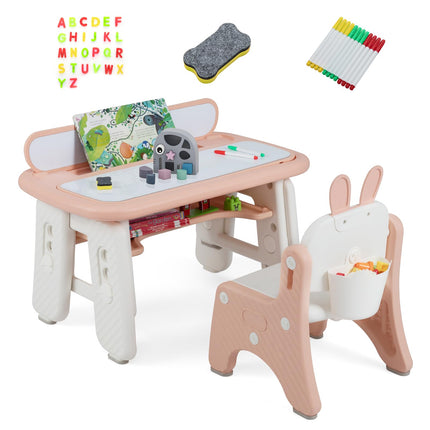 Costzon Kids Table and Chair Set, Graffiti Activity Table, Toddlers Art Table & Chair