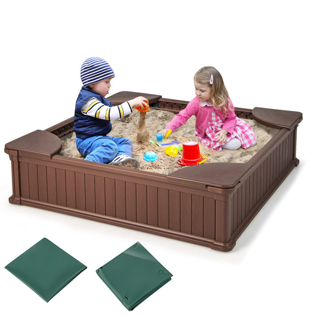 Costzon Kids Sandbox with Cover