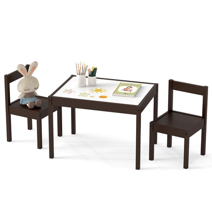 Costzon Kids Table and Chairs with Graffiti Top