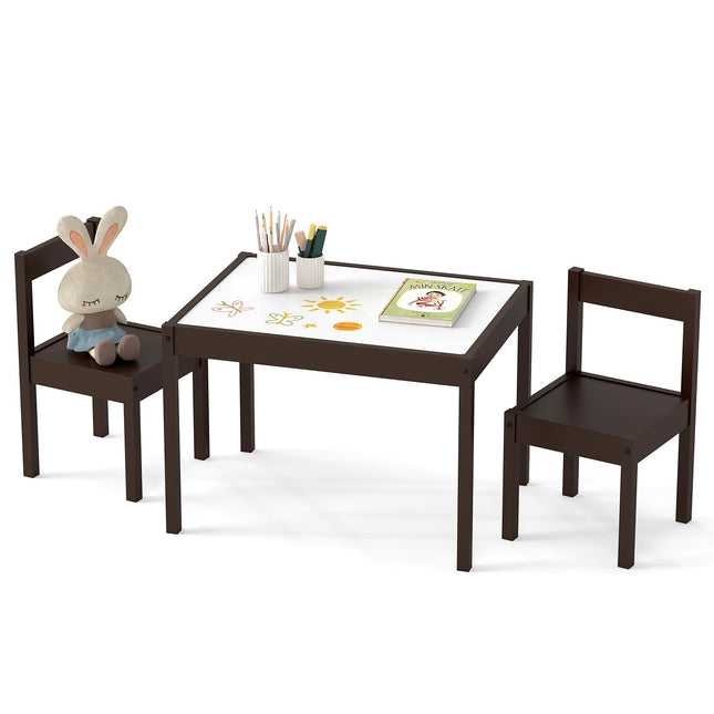 Costzon Kids Table and Chairs with Graffiti Top