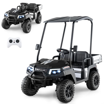 Costzon 24V Kids Golf Cart, 4WD 2 Seater Ride on Car